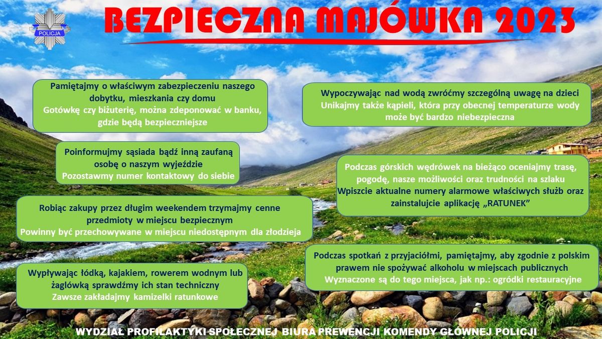 Bezpieczna Majówka 2023 - poradnik