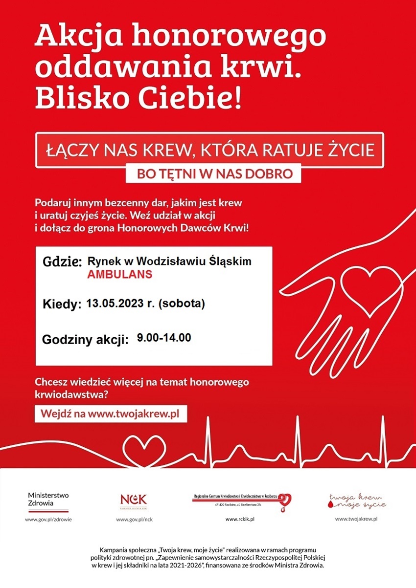 W sobotę możesz oddać krew na wodzisławskim Rynku. Kto może się zgłosić?