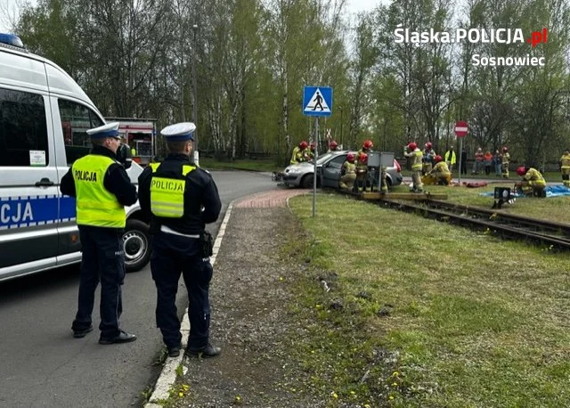 Wypadek komunikacyjny. Wspólne ćwiczenia sosnowieckich służb