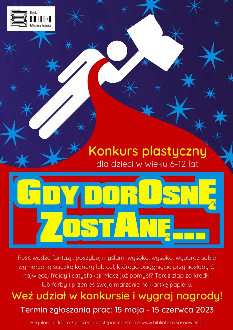 Konkurs plastyczny dla dzieci "Gdy dorosnę zostanę..." w MBP Sosnowiec