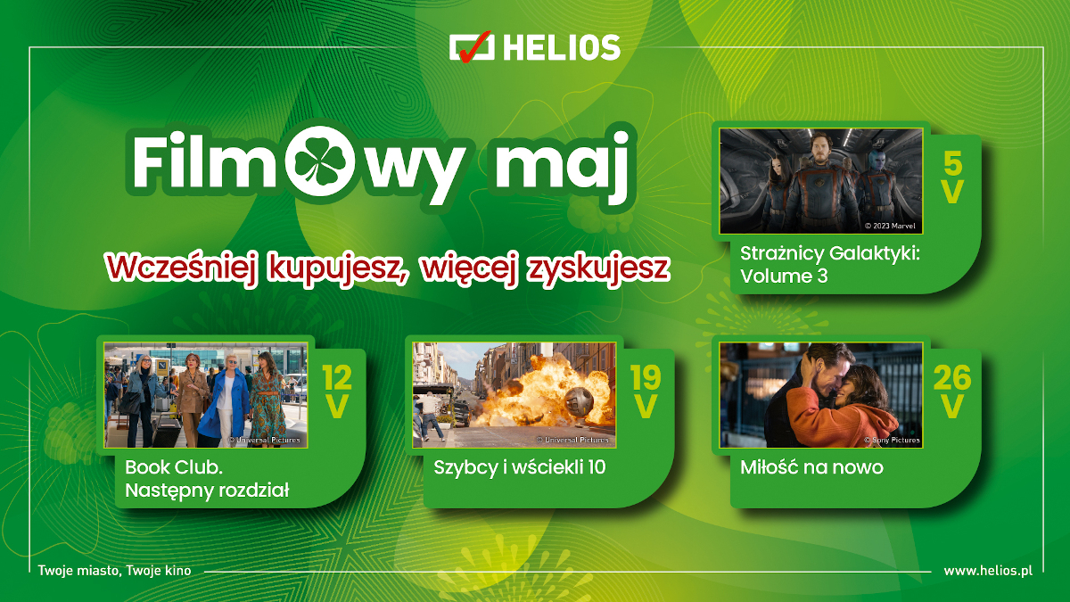 Moc hitów w majowym repertuarze kin Helios!