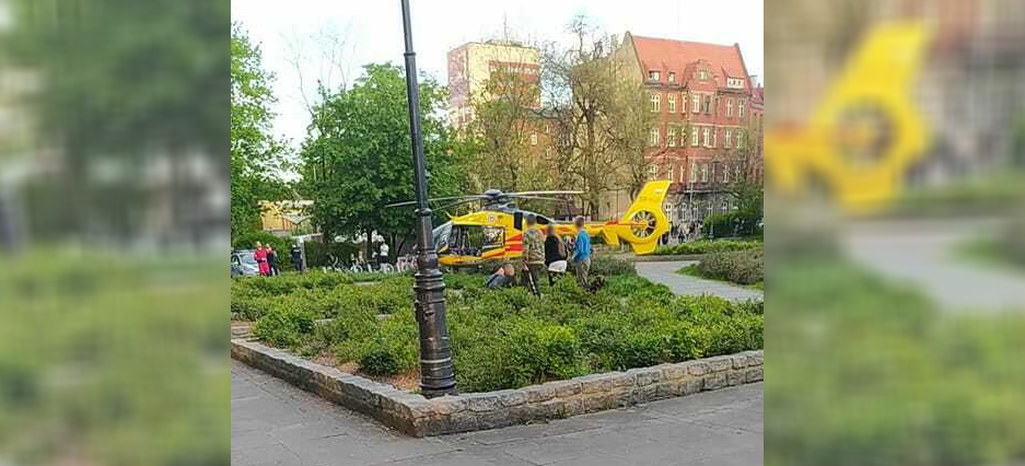 Lądowanie śmigłowca LPR w Chorzowie. 43-letni mężczyzna zabrany został do szpitala
