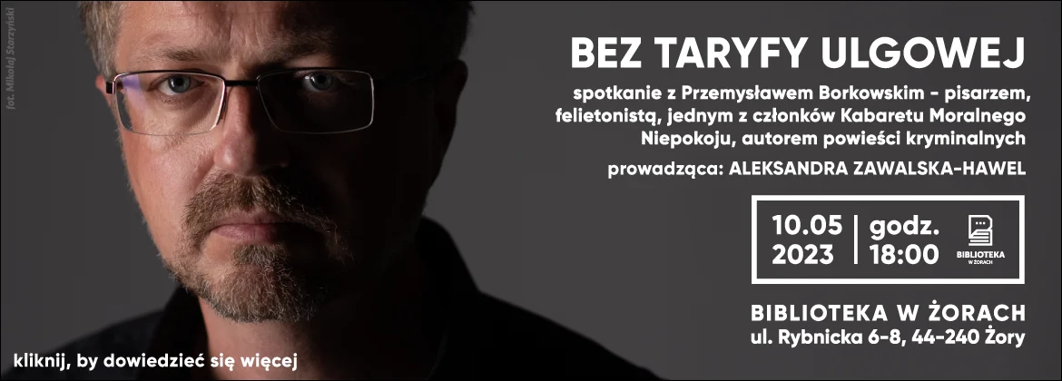 Spotkanie z Przemysławem Borkowskim w miejskiej bibliotece