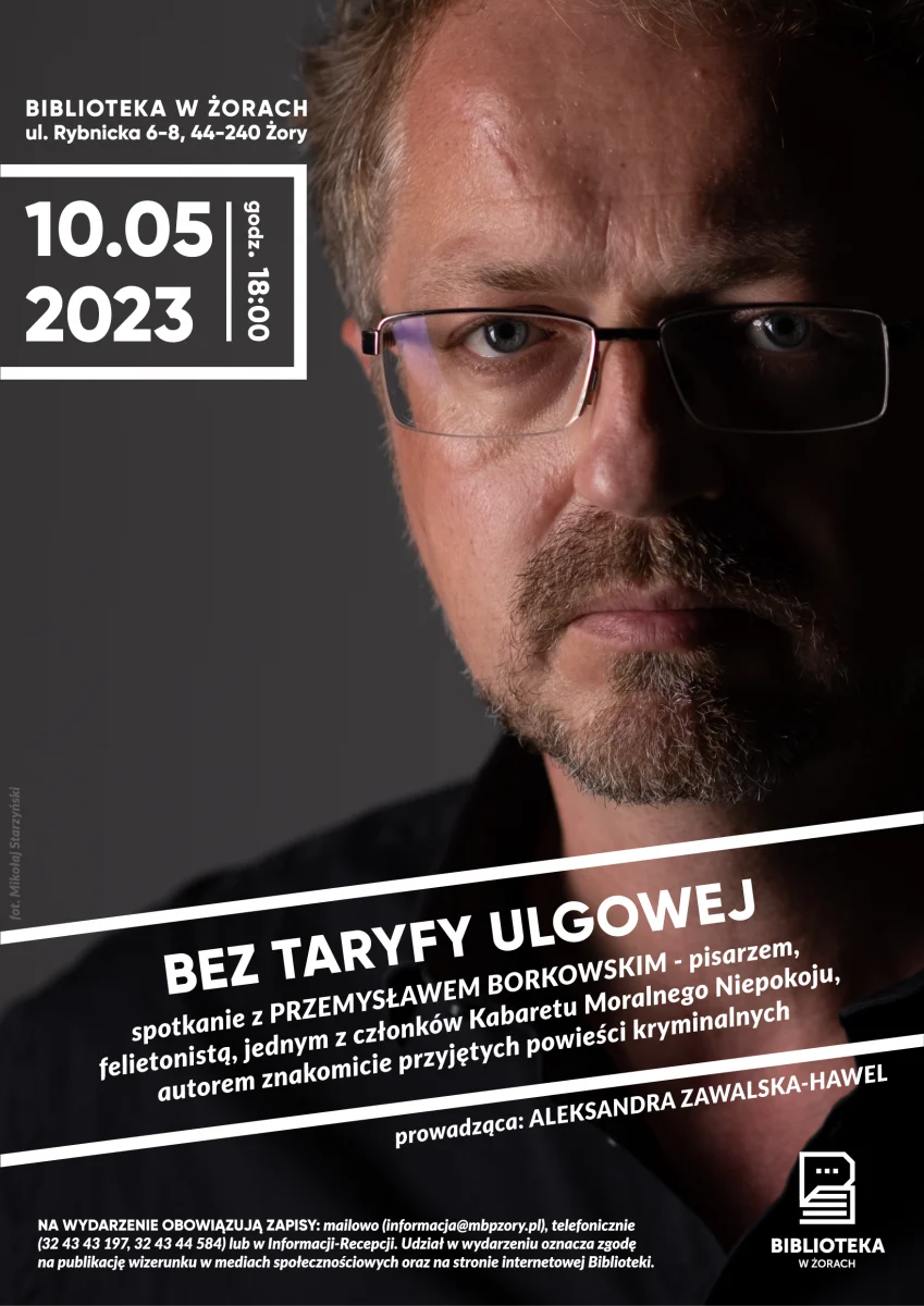 Spotkanie z Przemysławem Borkowskim w miejskiej bibliotece
