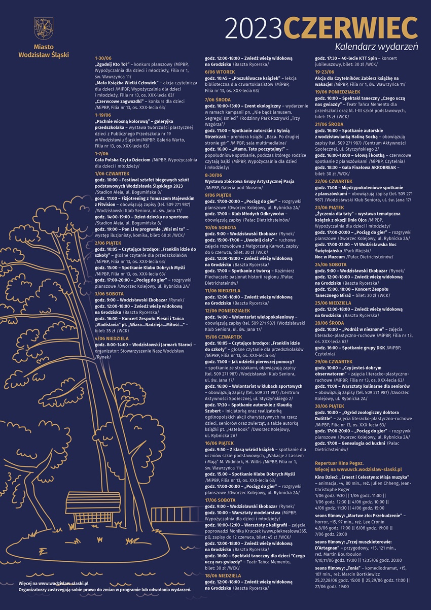 Co będzie się działo w Wodzisławiu Śląskim? Sprawdź kalendarz wydarzeń na czerwiec
