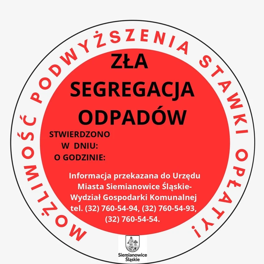 Niewłaściwa segregacja odpadów komunalnych. Konsekwencje w Siemianowicach Śląskich