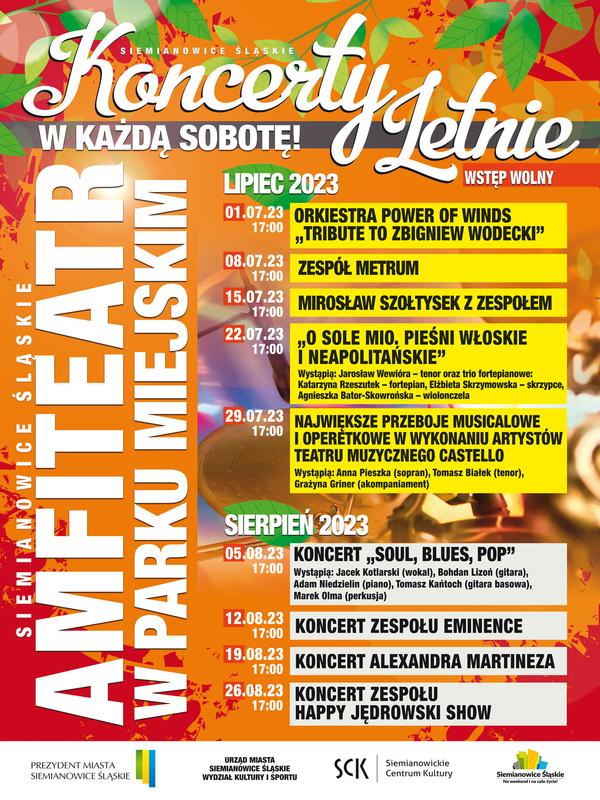 Koncerty Letnie w Amfiteatrze w Siemianowicach Śląskich. Poznaj program!