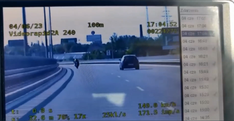Gliwice: Motocyklista przekroczył prędkość o ponad 110 km/h! [WIDEO]