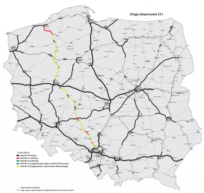 Nie ma zgody na przyjęty przez GDDKiA wariant budowy drogi ekspresowej S11