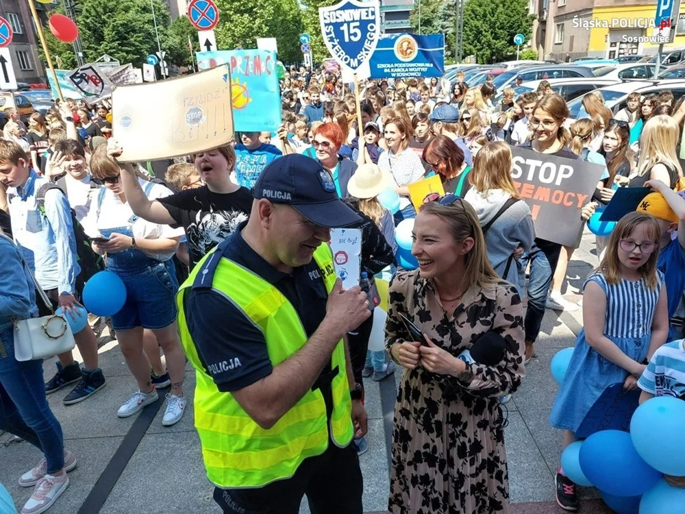 Marsz przeciwko przemocy na ulicach Sosnowca. Policjanci brali udział w evencie