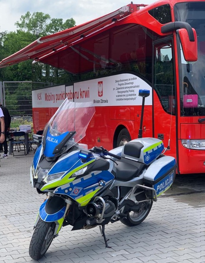 "Motoserce" w Sosnowcu. Policjanci uczestniczyli w akcji promującej krwiodawstwo