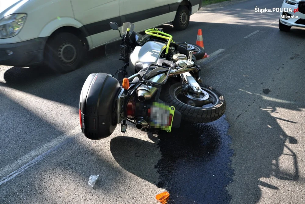 Wypadek z udziałem motocyklisty. Policja apeluje o rozwagę