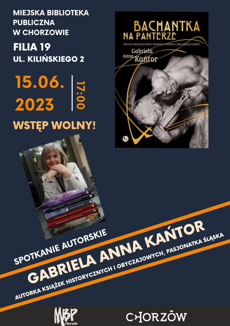 MBP w Chorzowie zaprasza na spotkanie autorskie z Gabrielą Kańtor