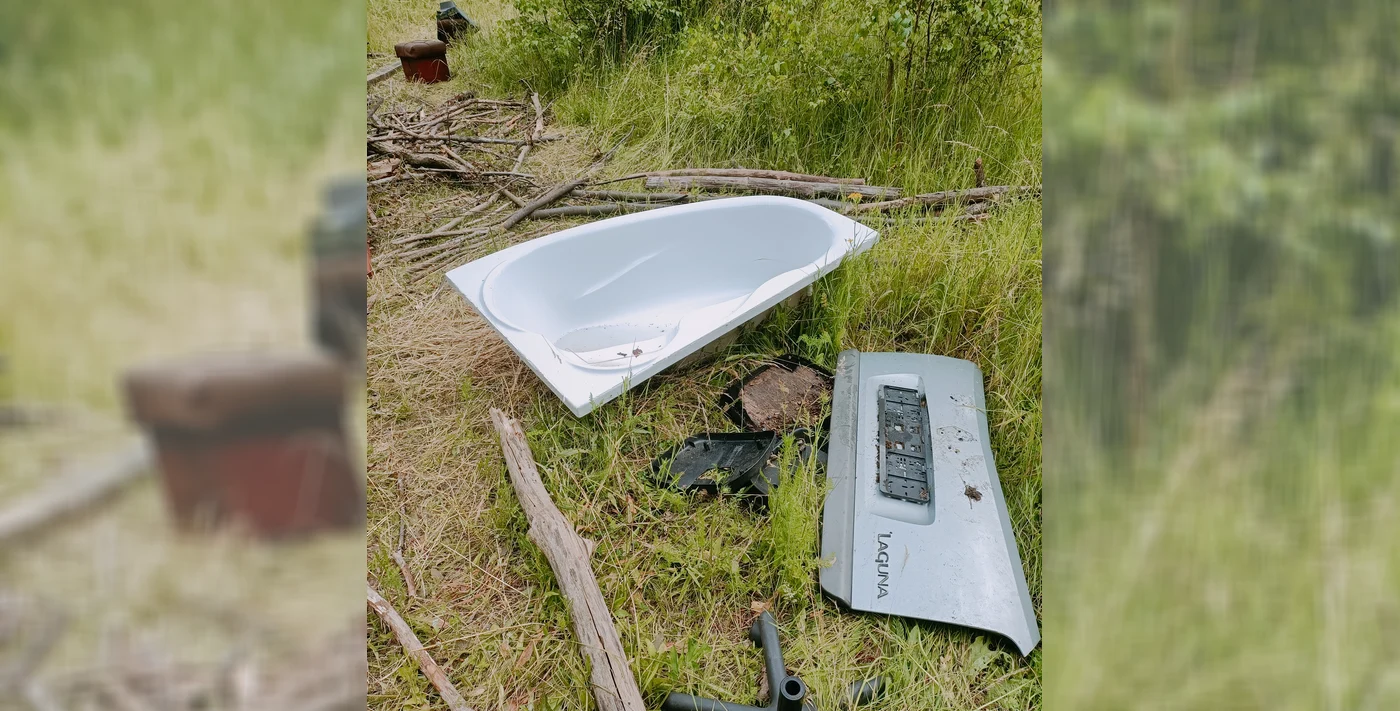 Stara wanna, panele i pufy. Powraca temat śmieci w Puszczy Kokotek 