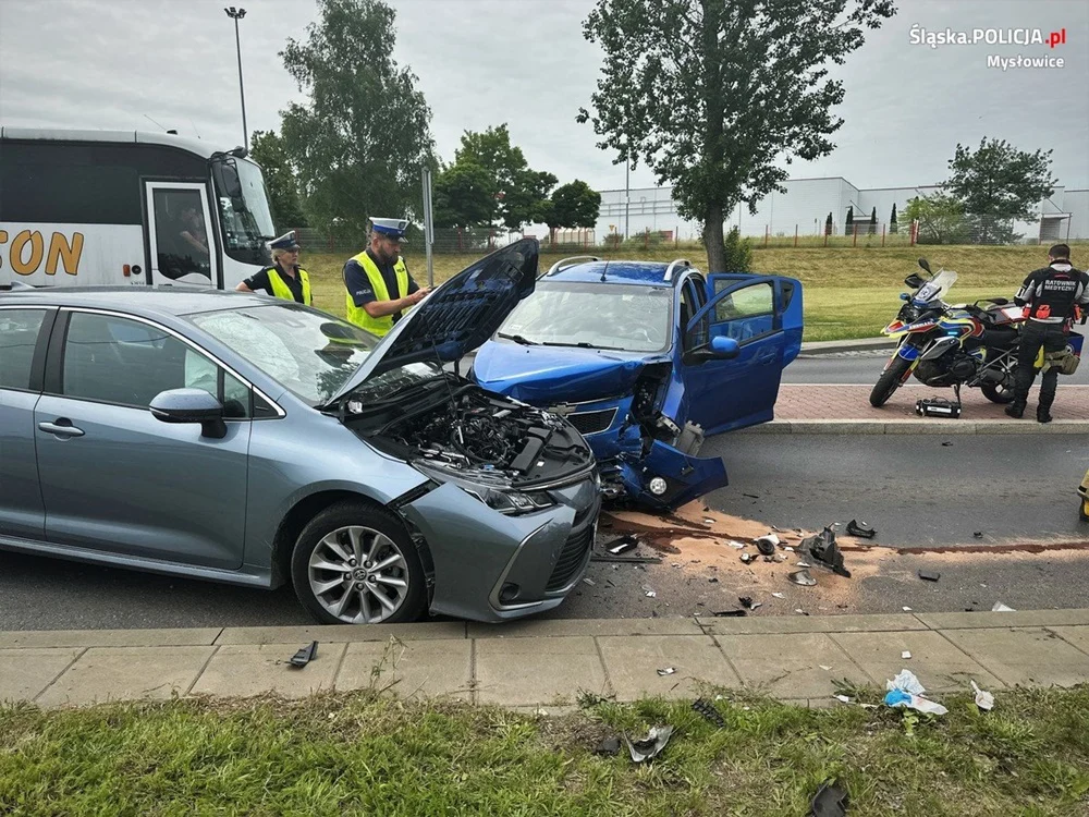 Groźny wypadek na ulicy Katowickiej w Mysłowicach. Co było przyczyną?