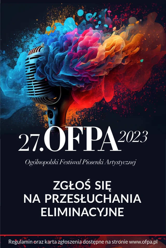 27. Ogólnopolski Festiwal Piosenki Artystycznej OFPA w Rybniku. Sprawdź szczegóły!