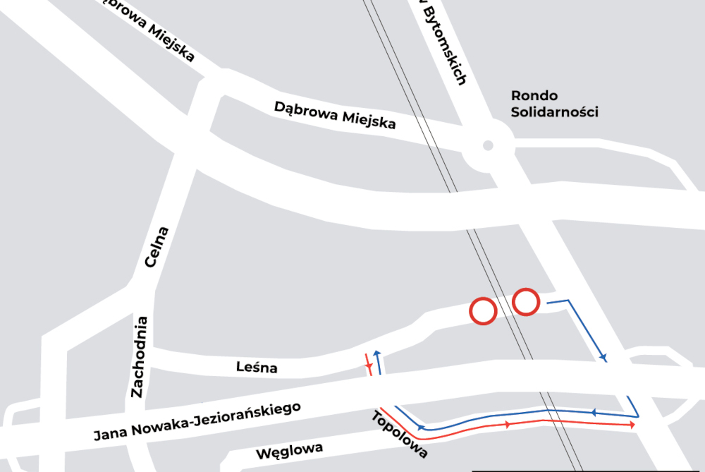 Przejazd drogowo-tramwajowy na ul. Leśnej nieprzejezdny od 21 lipca