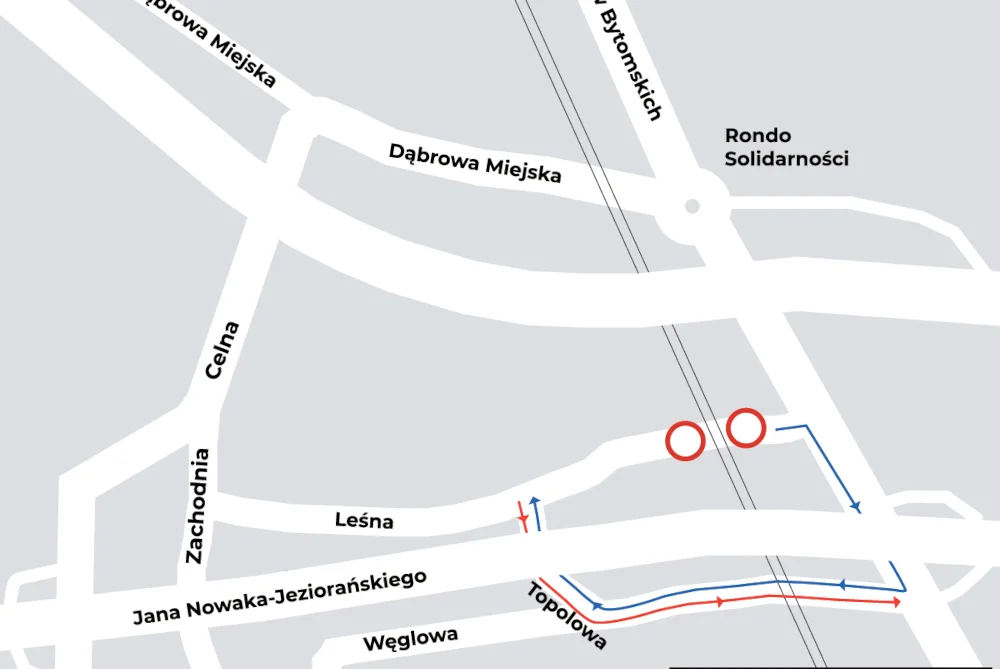 Przejazd drogowo-tramwajowy na ul. Leśnej nieprzejezdny od 21 lipca