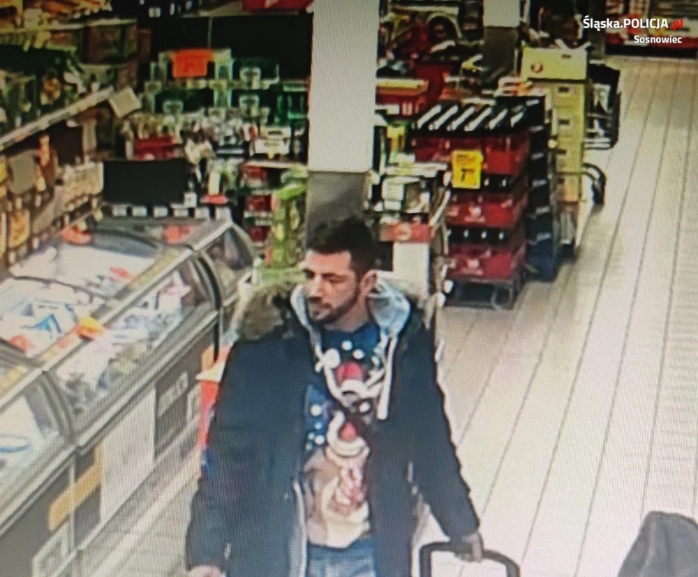 Kradzież artykułów spożywczych w Sosnowcu. Poznajesz tego mężczyznę?