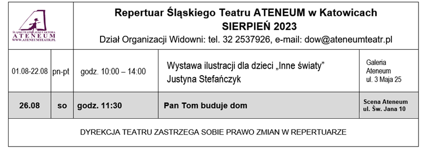 Repertuar Teatru Ateneum na sierpień. Zobacz, co będzie się działo!