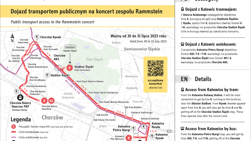 Udogodnienia komunikacyjne na koncerty Rammstein i OFF Festival