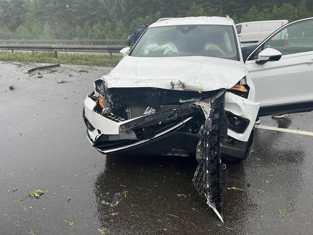 Na autostradzie A1 w Żorach doszło do groźnie wyglądającej kolizji drogowej