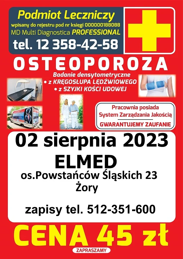Badanie osteoporozy w Żorach