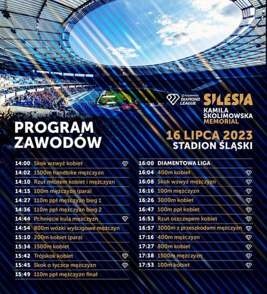 Już w niedzielę na Stadionie Śląskim Diamentowa Liga!