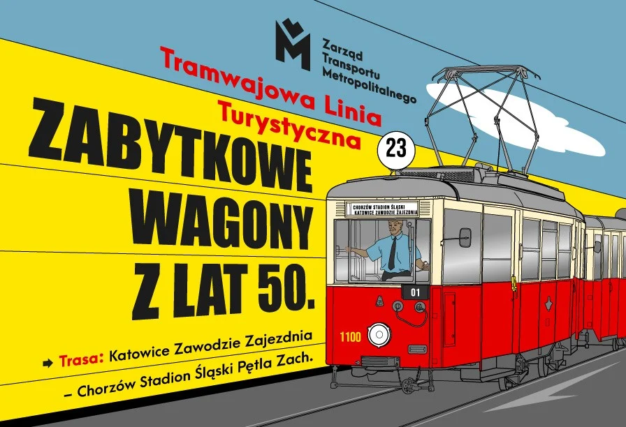 Zabytkowy tramwaj linii 23 wyruszył. Kurs odbywa się pomiędzy Katowicami i Chorzowem!