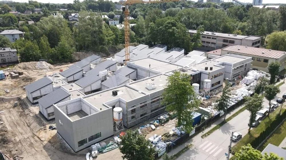 Prace przy budowie nowej siedziby Szkoły Podstawowej nr 17 w Bielszowicach idą pełną parą