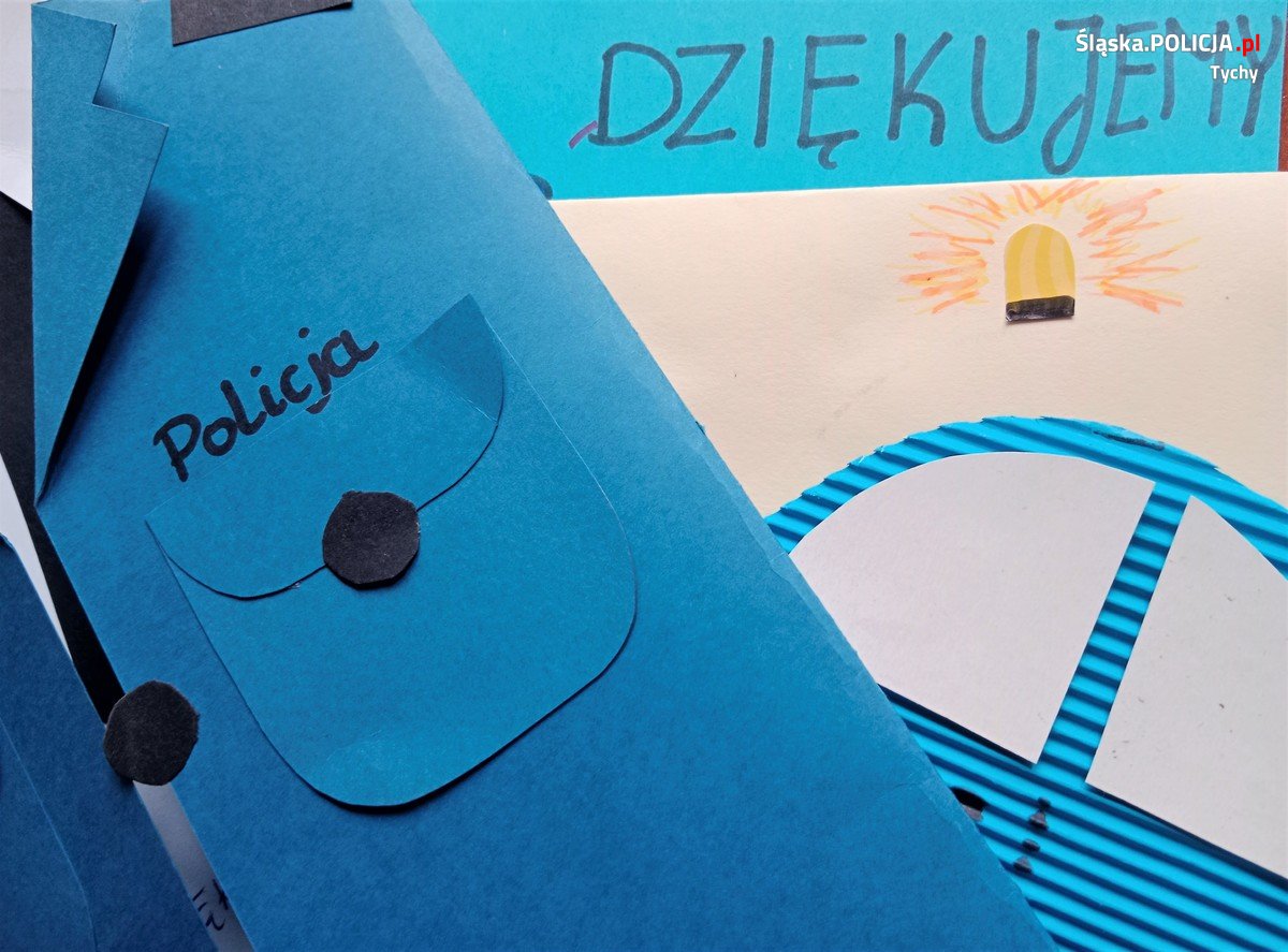 „Dzięki wam czujemy się bezpiecznie” - podziękowania dzieci dla tyskich policjantów