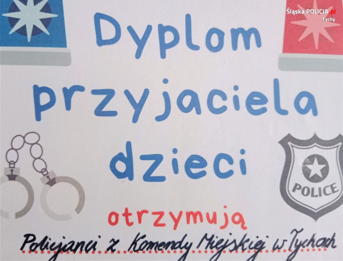 „Dzięki wam czujemy się bezpiecznie” - podziękowania dzieci dla tyskich policjantów