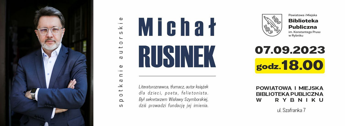 Michał Rusinek w bibliotece w Rybniku