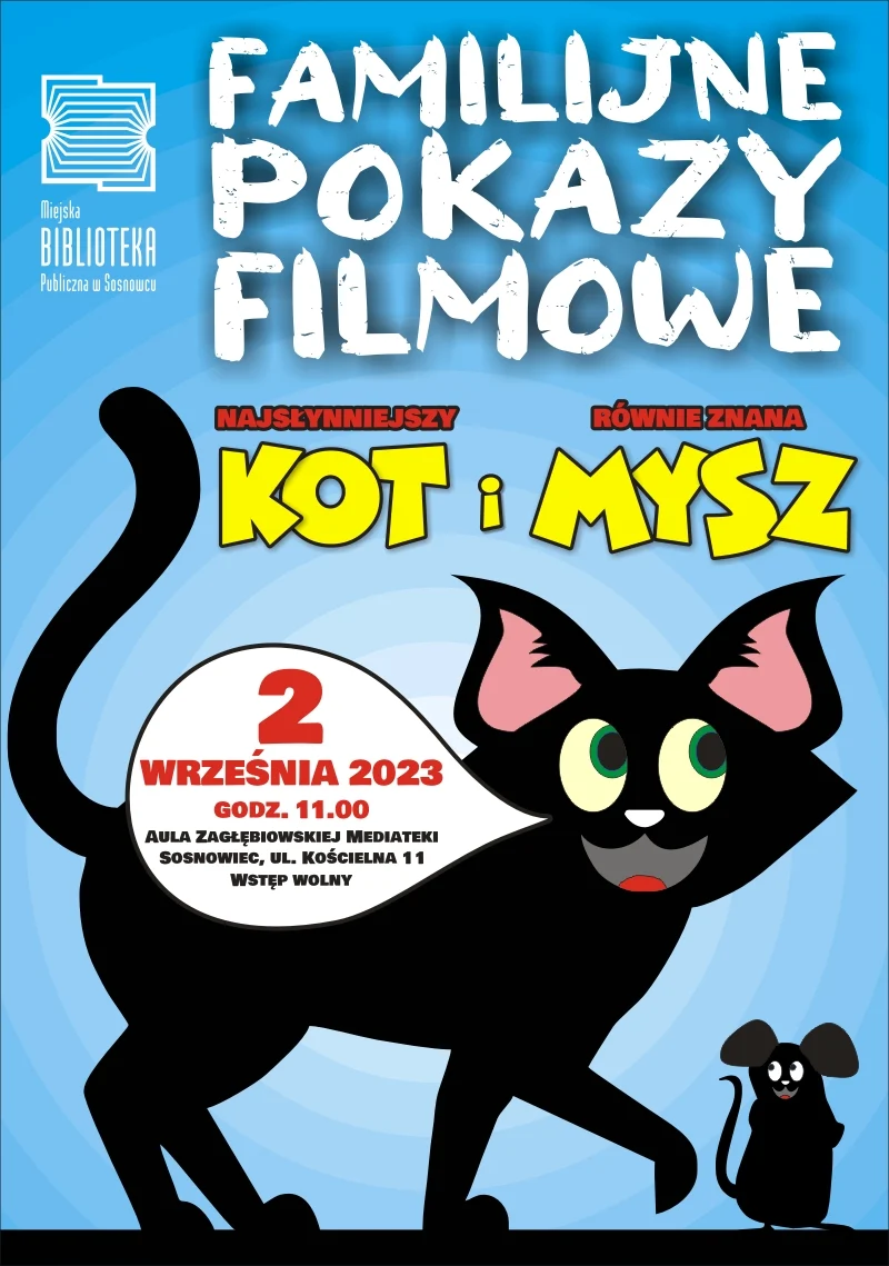 Familijne Pokazy Filmowe w sosnowieckiej Mediatece. Kot i mysz znowu w akcji!