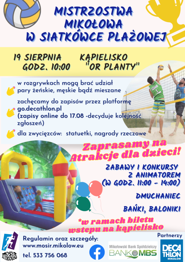 Mistrzostwa Mikołowa w siatkówce plażowej już 19 sierpnia. Na dzieciaki czekają atrakcje