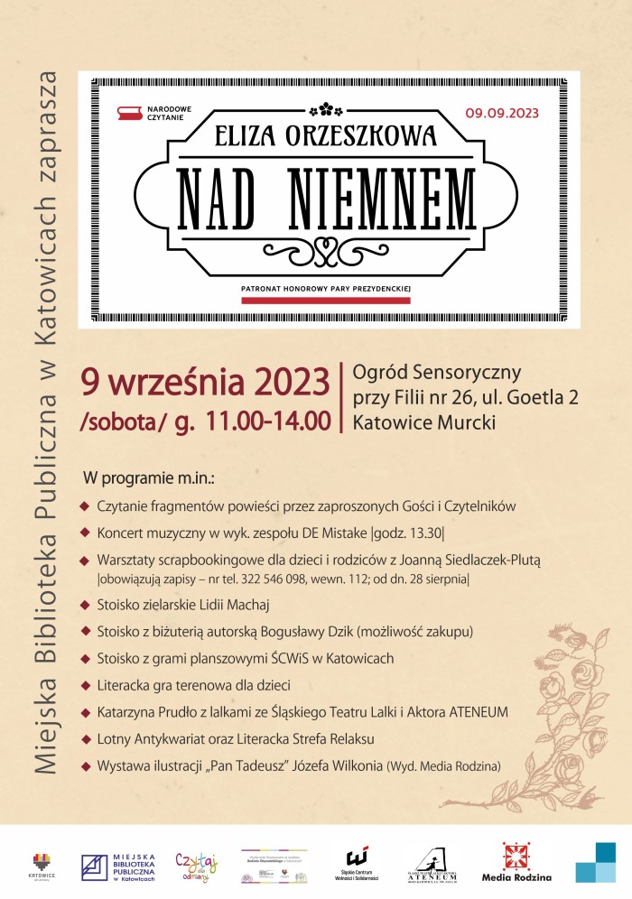 Narodowe Czytanie 2023 w Katowicach. Tym razem Eliza Orzeszkowa "Nad Niemnem"