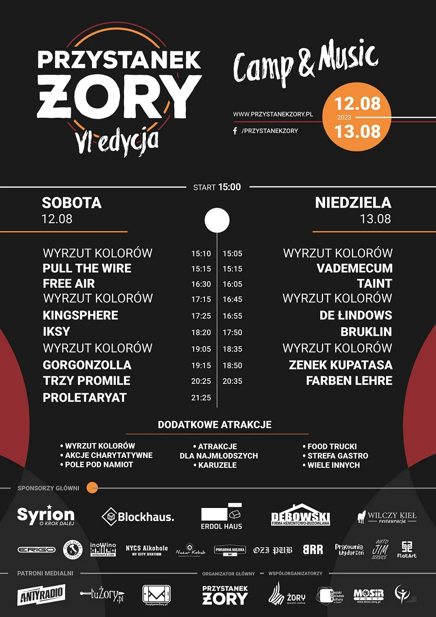 Przystanek Żory 2023. Znamy już artystów, którzy zagrają w Parku Cegielnia!