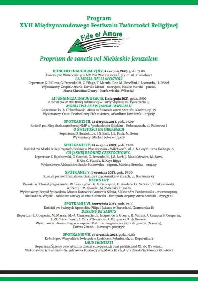 Przed nami XVII Festiwal Twórczości Religijnej Fide et Amore