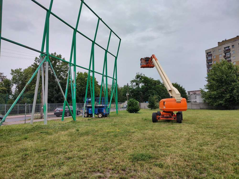 Remont kulochwytu rzutni lekkoatletycznej na chorzowskim stadionie