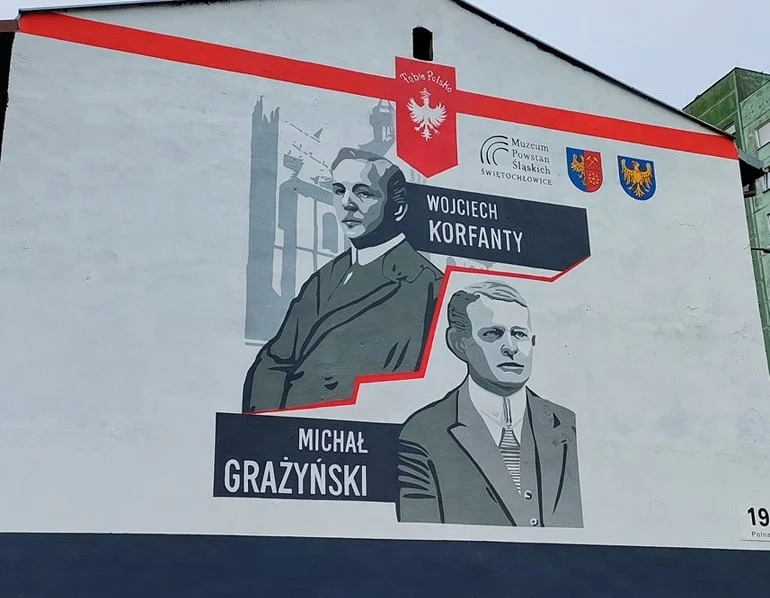 Muzeum Powstań Śląskich tłumaczy się z nowo powstałego muralu z Grażyńskim i Korfantym