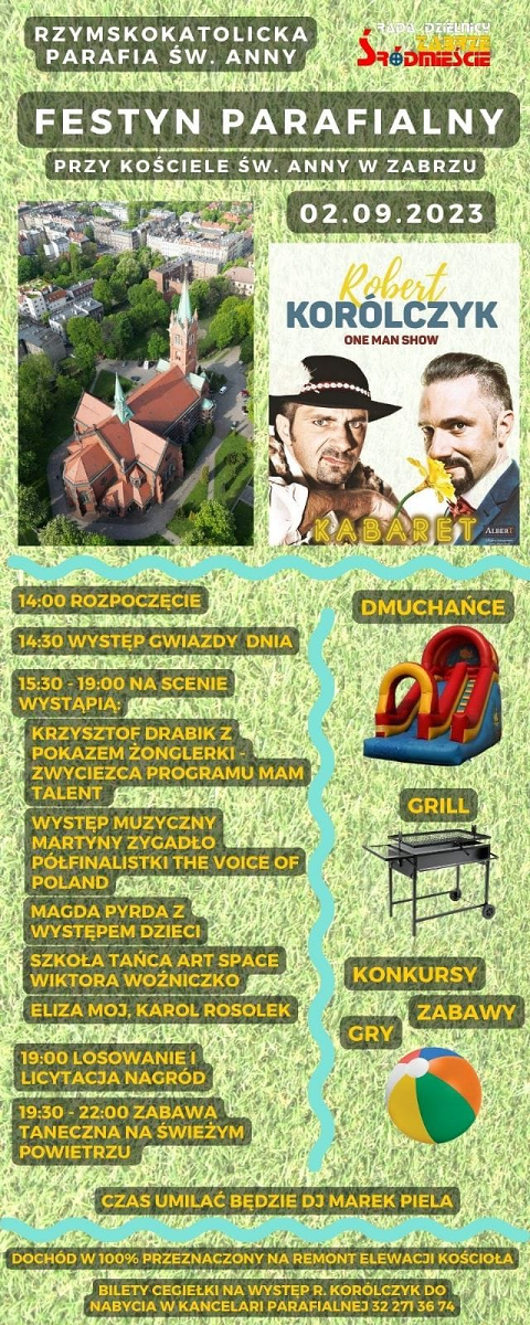 Przed nami festyn parafialny przy kościele św. Anny. Gwiazdą wydarzenia Robert Korólczyk!