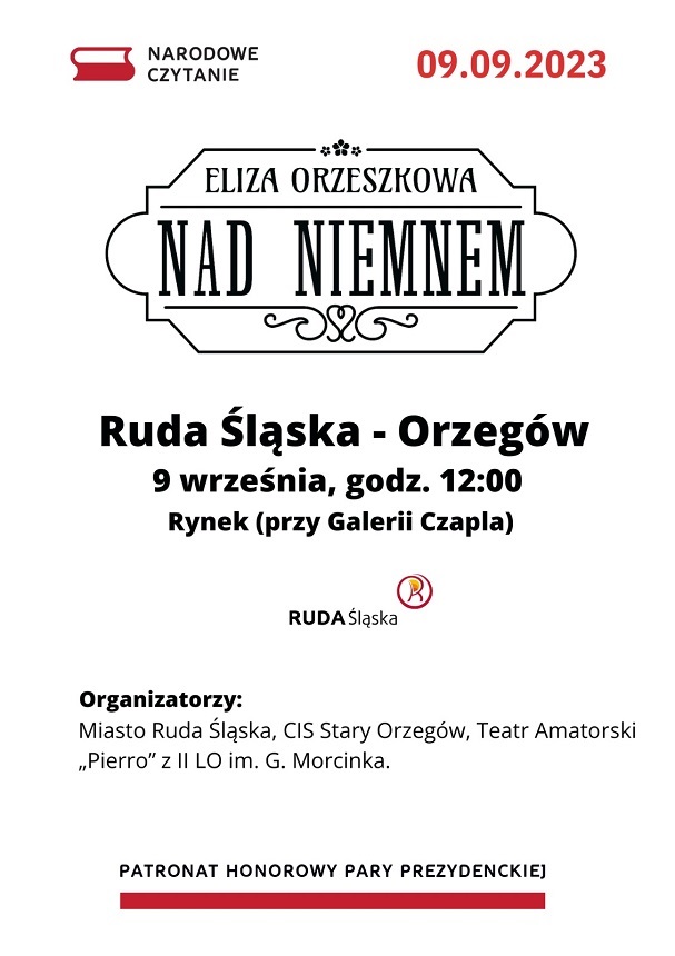 Narodowe Czytanie 2023 w Rudzie Śląskiej już w sobotę!