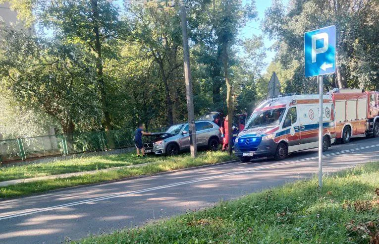 Kolizja na ul. Głównej. Samochód osobowy uderzył w drzewo!
