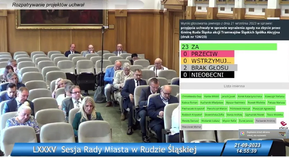 Ruda Śląska przekaże Metropolii nieodpłatnie akcje spółki Tramwaje Śląskie