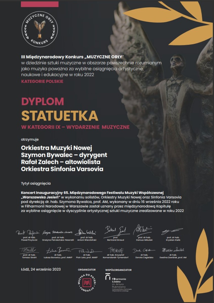 Muzyczne Orły dla Orkiestry Muzyki Nowej z Bytomia