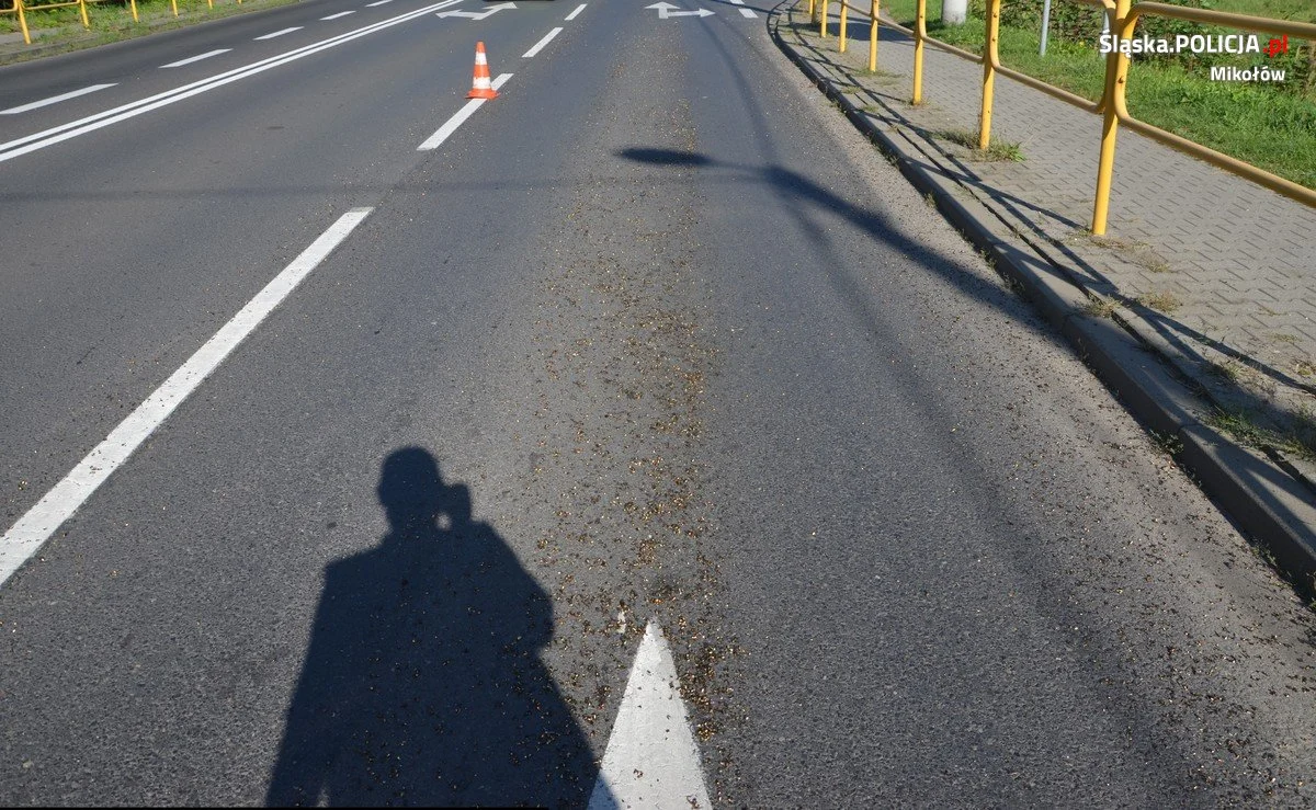 Mikołów: Metalowe opiłki na drodze uszkodziły bieżnik ponad 20 aut!