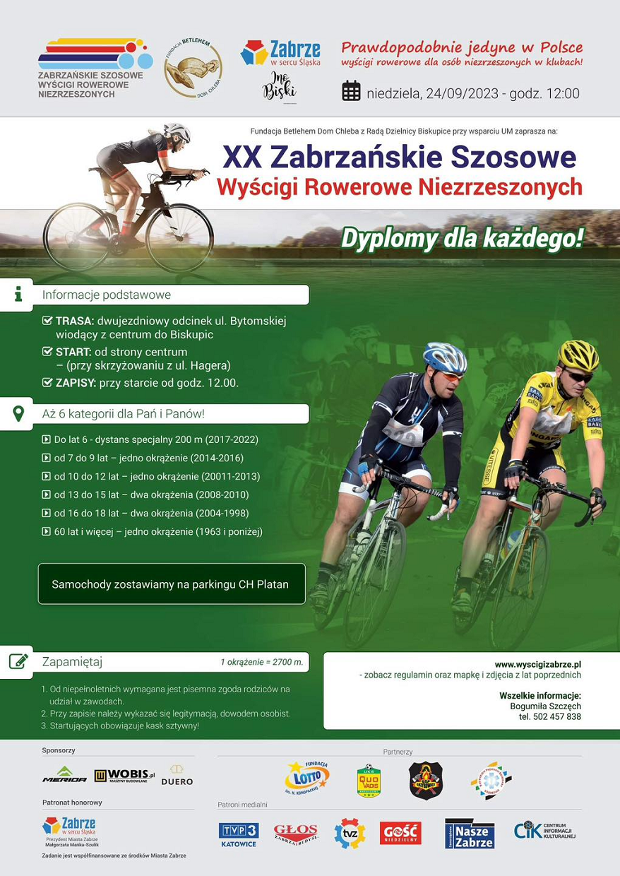 Wkrótce XX Zabrzańskie Szosowe Wyścigi Rowerowe Niezrzeszonych