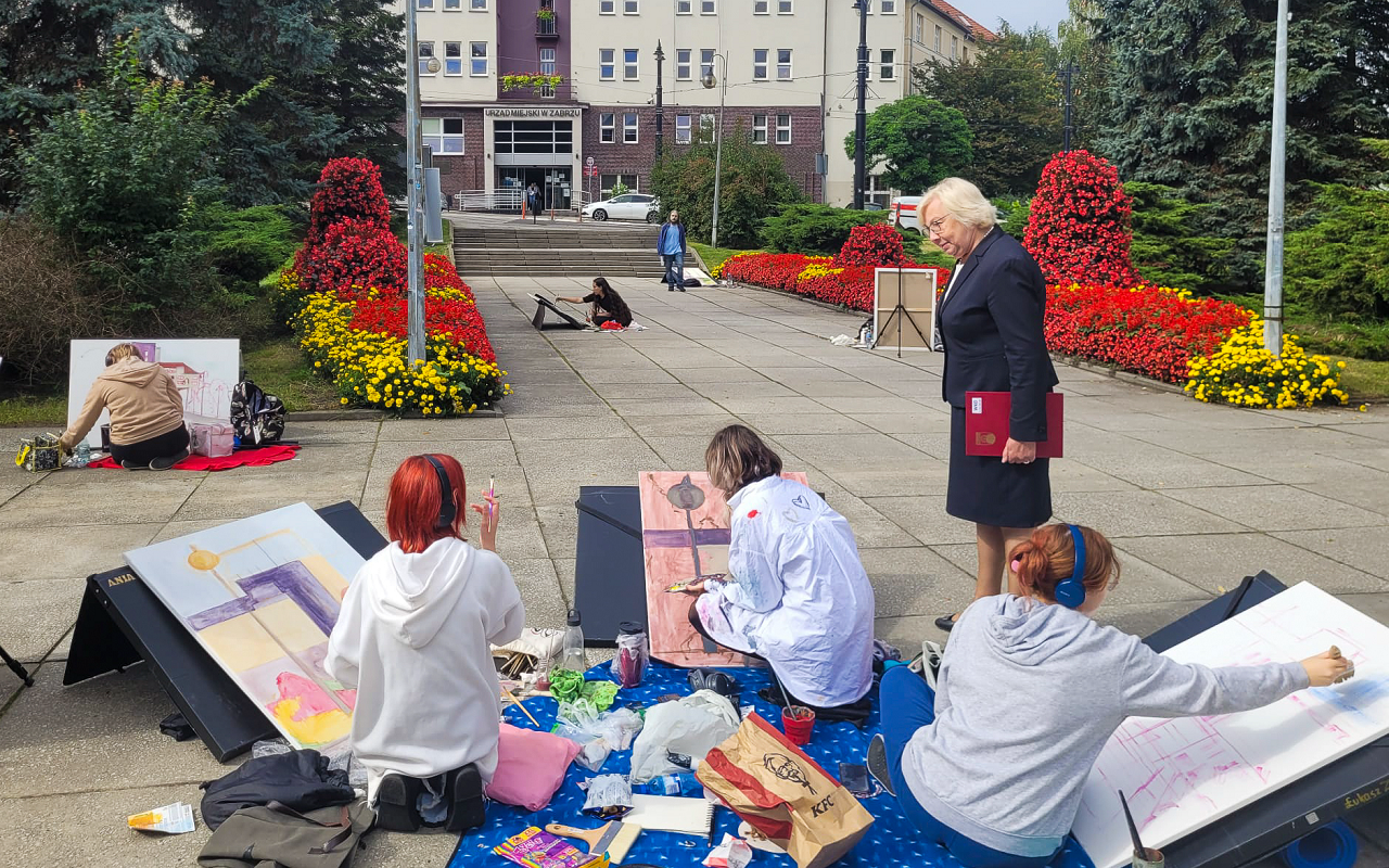 Plener malarski zabrzańskiej Szkoły Plastycznej