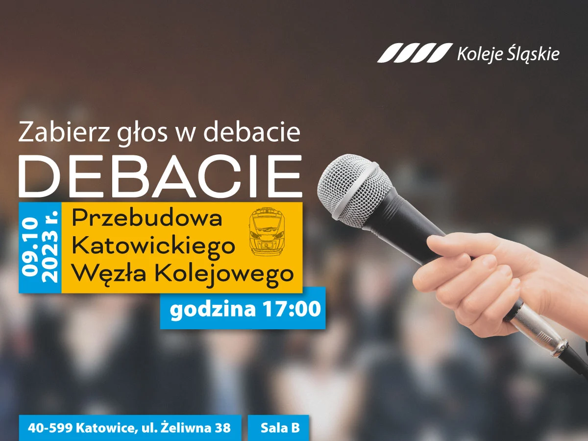 Przebudowa Katowickiego Węzła Kolejowego. Koleje Śląskie zapraszają na debatę
