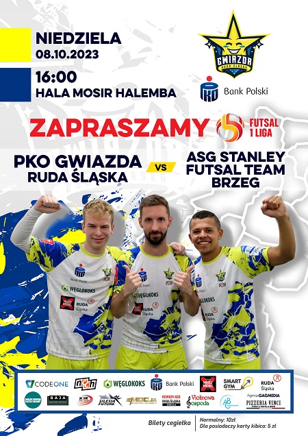 PKO Gwiazda Ruda Śląska vs AGS Stanley Futsal Team Brzeg już w niedzielę!